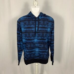 Amazon Essentials Blue and Black Striped Crewneck Hoodie